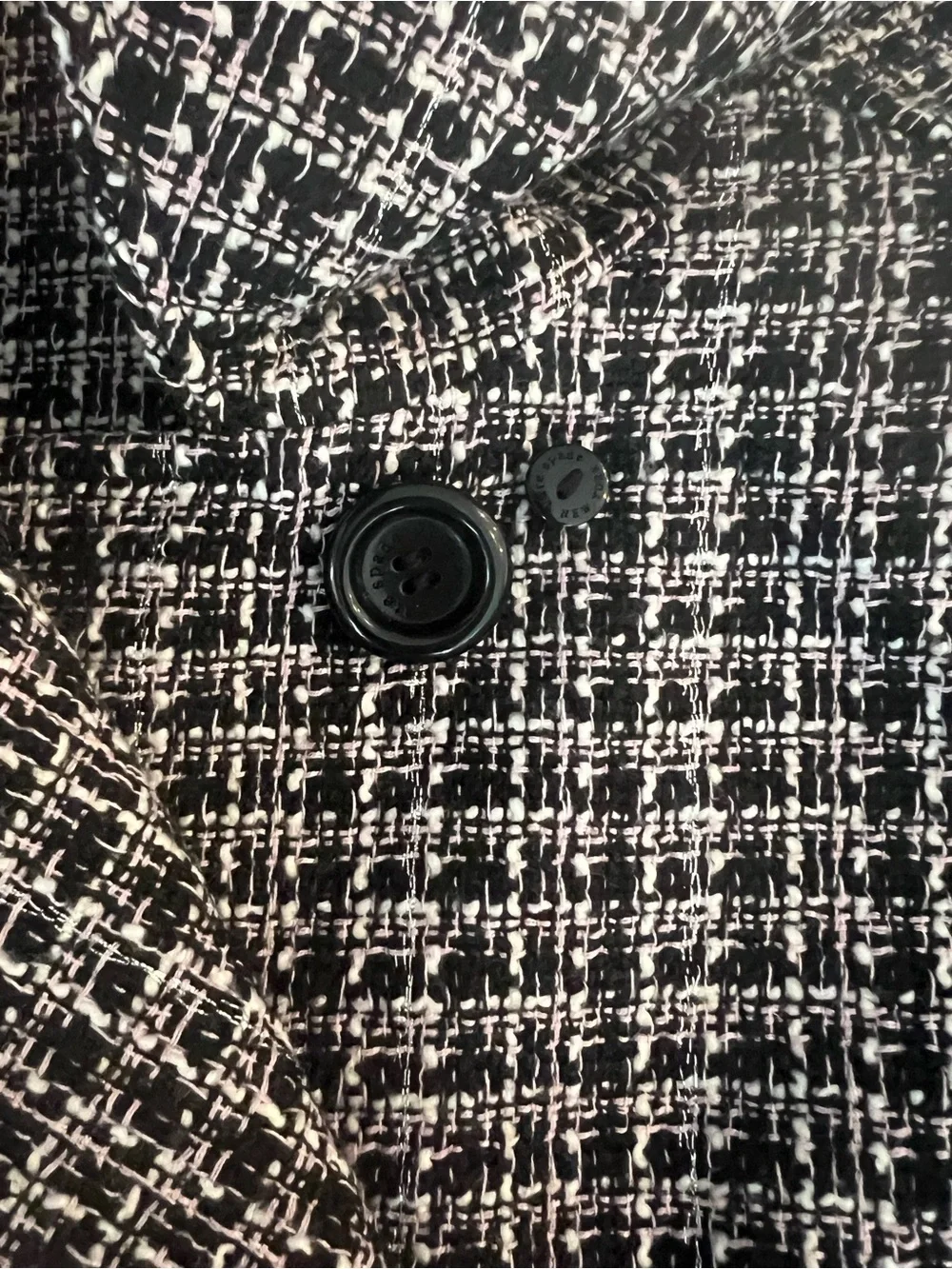 Kate Spade New York Tweed Double Breasted Ruffle Trim Jacket Kids 14 Years 164